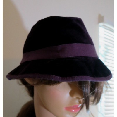 Salvatore Ferragamo velvet silk girls XS women's bucket fedora hat sz 4.5   eb-34471923